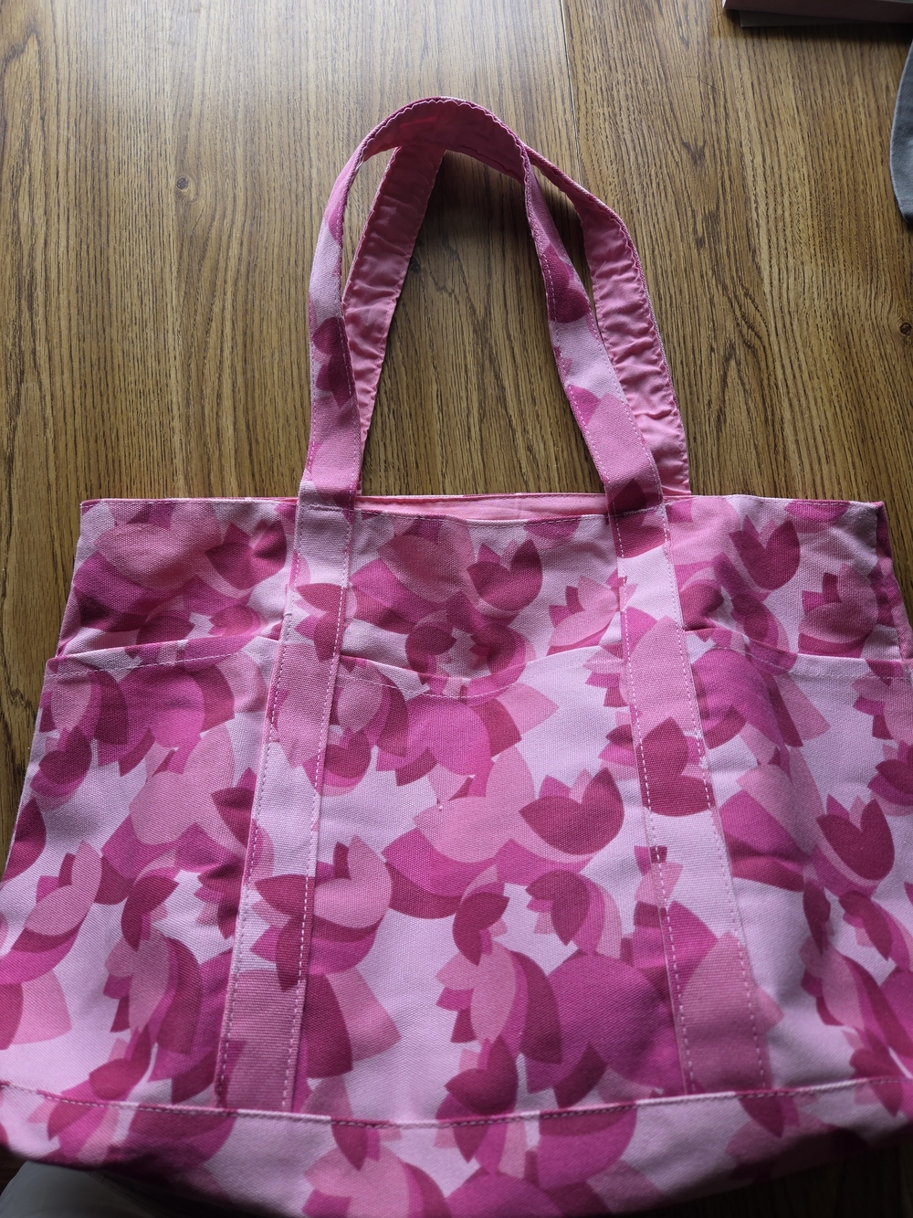 Pink Floral-Print Canvas Tote Bag - Everyday Carry